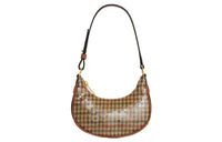 CELINE AVA Fabric With Sequins Cow Leather Patchwork Binding Handbag Shoulder Bag Mini Women's Multicolor Plaid