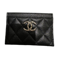 CHANEL Cow Leather Card Holder Regular Women's Black