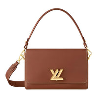 LOUIS VUITTON Twist Leather Handbag Shoulder Bag Women's Brown