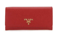 PRADA Cow Leather Wallet Women's Red