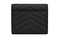 SAINT LAURENT CASSANDRE Sheepskin Wallet Women's Black
