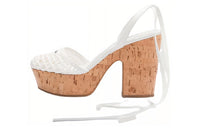 PRADA Chunky Heel High Heels 11cm Women's White