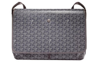 GOYARD CAPETIEN Canvas With Leather Envelope Bag Messenger Bag Crossbody Bag Shoulder Bag Medium Size Unisex Gray