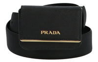 PRADA Calfskin Fanny Pack Regular Unisex Black