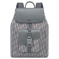 DIOR Grained Calfskin Backpack Men Dark Gray