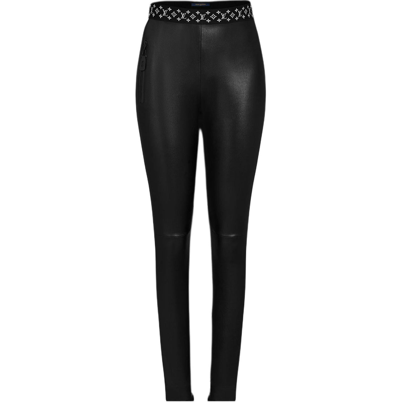 LOUIS VUITTON Contrast Accent Leather Leggings