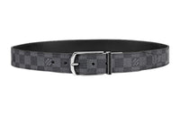 LOUIS VUITTON Classic Logo Pin Buckle Leather Belts Men's Width 3.5cm