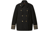 LOUIS VUITTON Trim Pea Coat Coats Men's Black