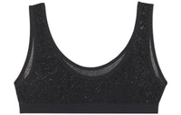 SAINT LAURENT Rhinestone logo Bra