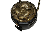 CHANEL Lambskin One Shoulder Crossbody Clutch Women's Gold/Black