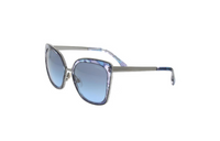 CHANEL Irregular Shape Sunglasses Women's Blue