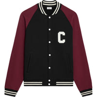 CELINE FW24 Baseball Jacket Men's Black & Grape Red