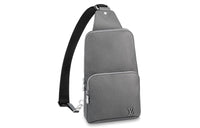 LOUIS VUITTON Avenue Cow Leather Crossbody Bag Shoulder Bag Men's Gray