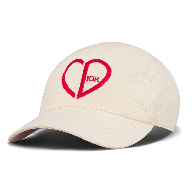 DIOR 100% Cotton Baseball Caps Women's Beige