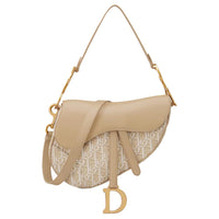 DIOR Saddle Cotton Saddle Bags Shoulder Bags Women's Beige