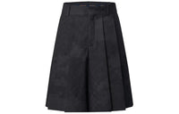 LOUIS VUITTON Pleated Silk And Wool Blend Damier Shorts