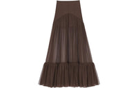 SAINT LAURENT Casual Long Skirts Women's Dark Chestnut