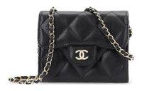 CHANEL Classic Mini Chain Wallet Black