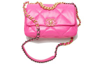 CHANEL 19Bag Lambskin Handbag Shoulder Bag Women's Dark Pink