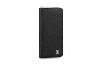 LOUIS VUITTON Zippy Cow Leather Wallet Men's Black