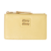 MIU MIU Leather Wallet Women's Yellow