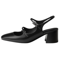 HERMES Jackie Chunky Heel Mary Jane Shoes 5cm Women's Black
