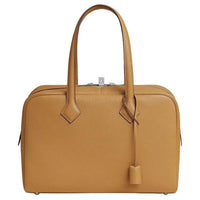 HERMES Taurillon Clemence Leather Handbag Unisex 4B Biscuit Cookie