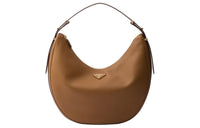 PRADA Leather Hobo Bag Handbag Shoulder Bag Women's Caramel