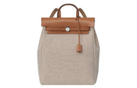 HERMES Herbag Zip Viking Canvas With Hunter Cow Leather Backpack Regular Unisex Tan