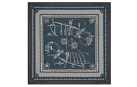 HERMES Silk Scarves Unisex Dark Gray