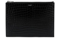 SAINT LAURENT Leather Clutch Men's Black