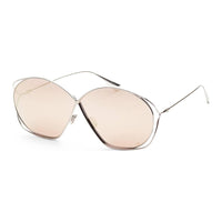 DIOR Metal Irregular Shape Sunglasses Women's Silver