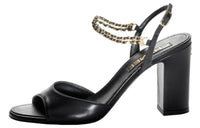 CHANEL One-Strap Sandals 9cm Women's Black