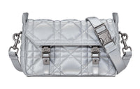 DIOR DiorCamp Cow Leather Messenger Bag, Crossbody Bag, Shoulder Bag Small Size Women's Silver