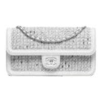 CHANEL Leather Shoulder Bag Women's White