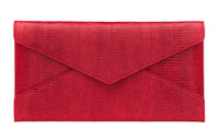 SAINT LAURENT Leather Envelope Bag Clutches Women's Bright Red