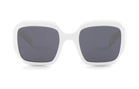 PRADA Acetate Irregular Shape Sunglasses Women's White