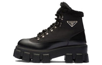 PRADA Moonlith Brushed Leather Combat Boots