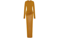 SAINT LAURENT Long Sleeved Dress Women's Cumin Color