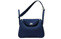 HERMES Lindy Clemence Bullock Leather One Shoulder Handbags Women's Midnight Blue