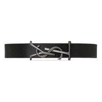 SAINT LAURENT Calfskin Metal Bangles Women's Black