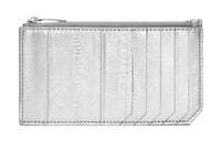 SAINT LAURENT PARIS Eel Skin Card Holder Men's Silver