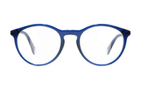 CHANEL Acetate Irregular Shape Eyeglass Frames Unisex Blue