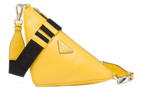 PRADA Leather Crossbody Bag Shoulder Bag Men's Yellow