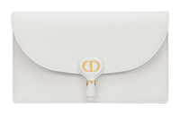 DIOR Bobby Smooth Calf Leather Clutch Women's White