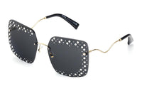 MIU MIU Plate Frame Square Sunglasses Women's Silver