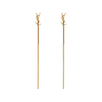 SAINT LAURENT Brass Drop Earrings Women's Gold