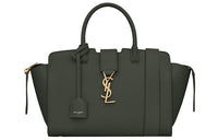SAINT LAURENT Cow Leather Handbag Unisex Dark Green