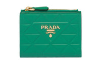 PRADA Leather Wallet Mini Women's Green