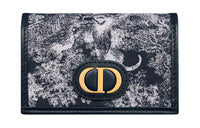 DIOR 30 Montaigne Jacquard Fabric Wallet Women's Black